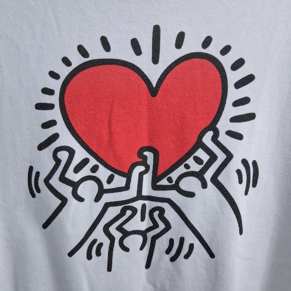 Vintage Keith Haring Sweatshirt Pop Art Dancing Heart 1980s NY Artist Activist - Picture 3 of 10